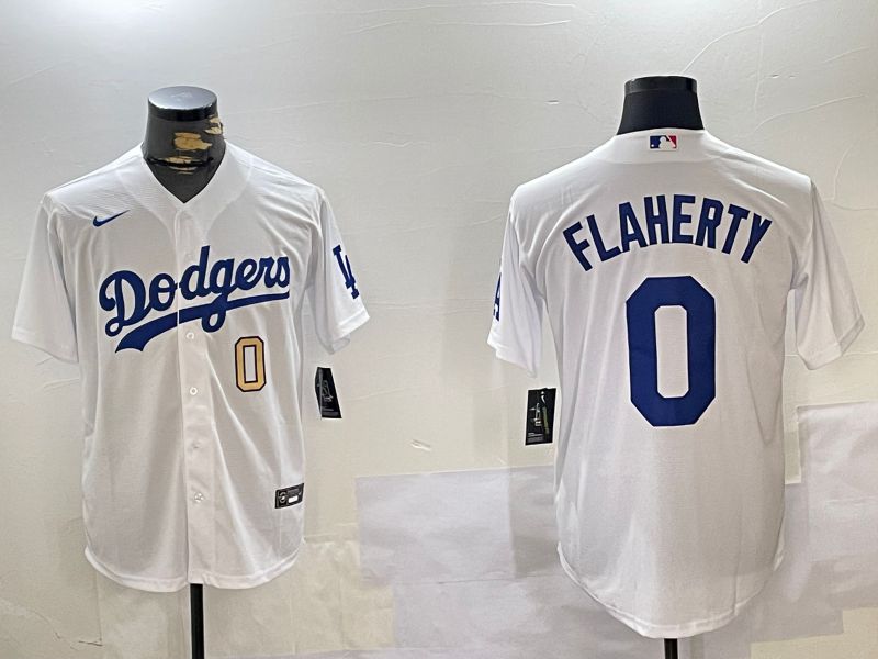 Men Los Angeles Dodgers #0 Flaherty White Game 2024 Nike MLB Jersey style 11205->los angeles dodgers->MLB Jersey